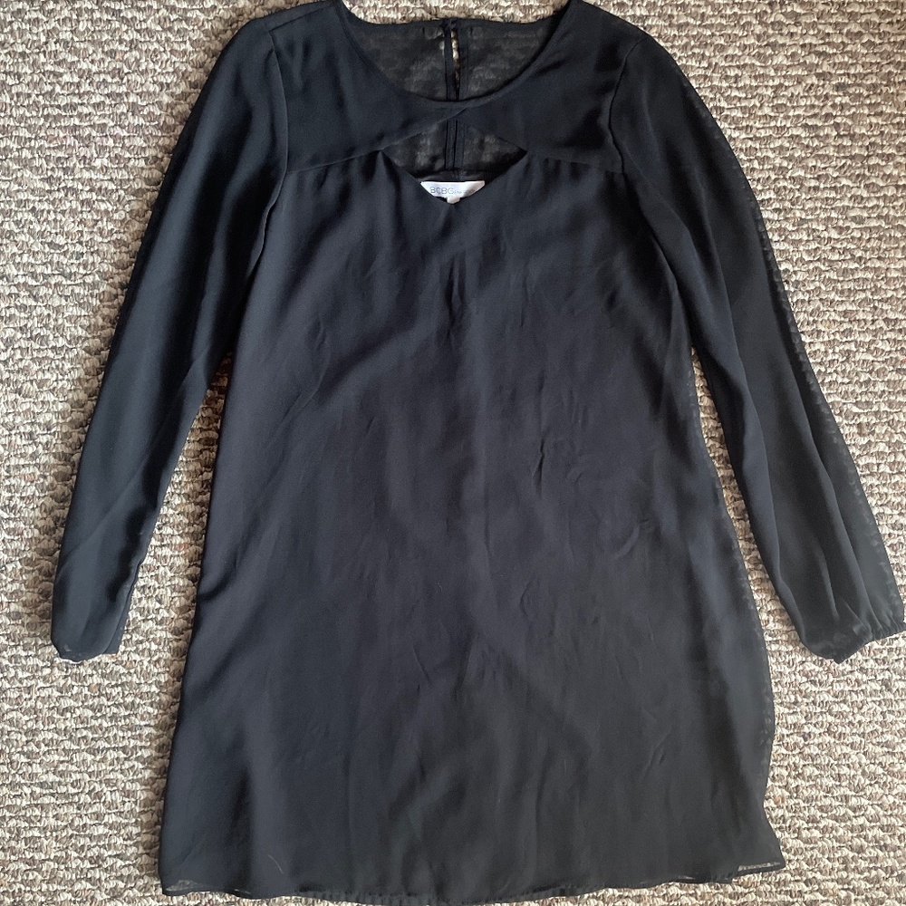 BCBGeneration Black Shift Dress with Cutout